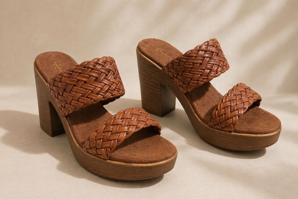 NWT House of Harlow 1960 Siena Woven Platform Chic Heels Women's 9.5US